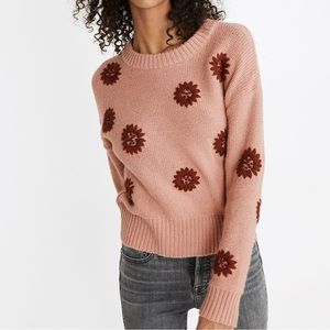 Madewell Flower Embroidered Pullover Sweater - Size S
